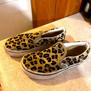 Girls cheetah vans size 12c